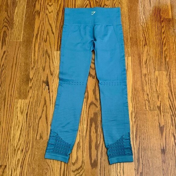 Gymshark Energy Laser Cut Dark Teal Leggings. Size Small. - Picture 5 of 7